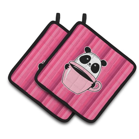 Carolines Treasures Panda Bear Coffee Pair of Pot Holders BB7038PTHD